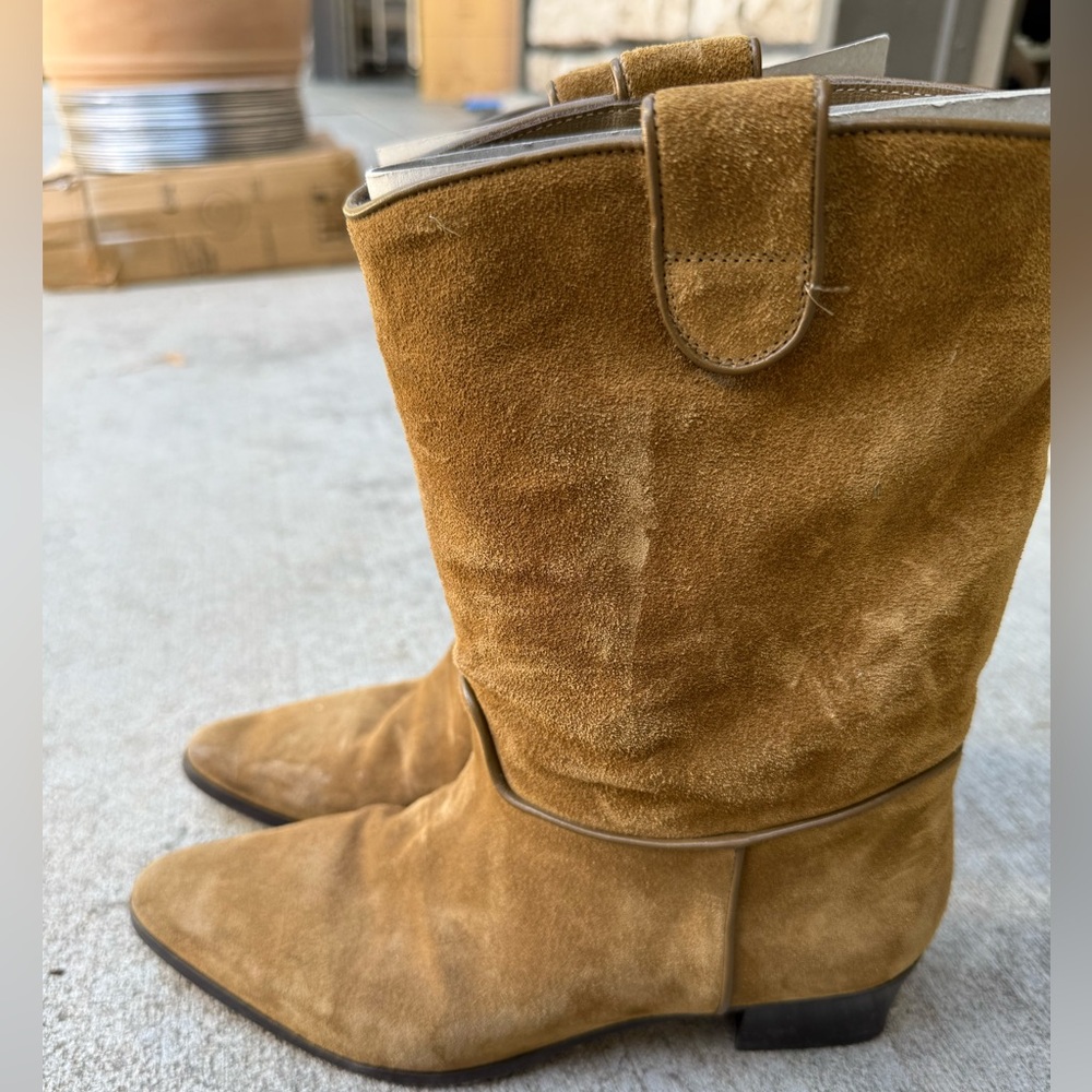 Doen Tan Suede Mid-Calf Boots DEMI RIVIERA BOOT -- MOUTARDE SUEDE